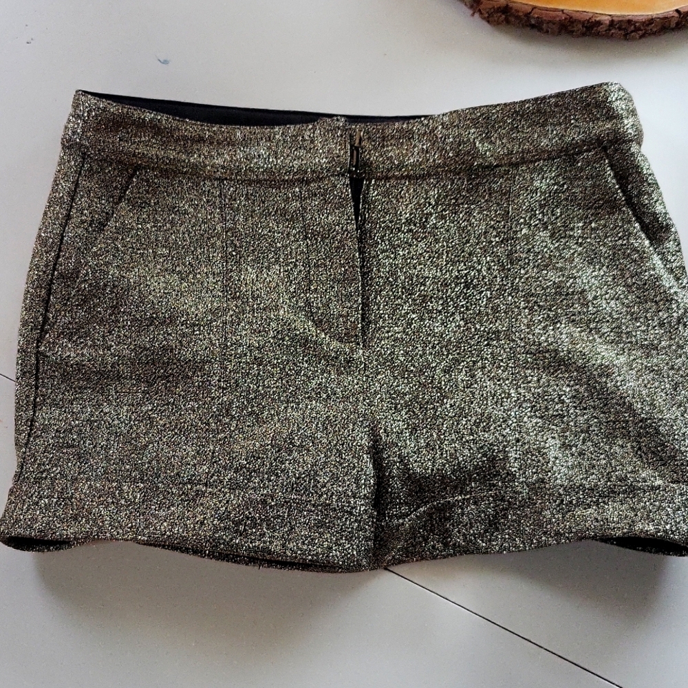 Gold and black sparkly shorts